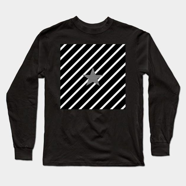 Star - Abstract geometric pattern - black and white. Long Sleeve T-Shirt by kerens